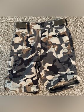 APCO Shorts Boys Size 4 Camo Green Brown Cargo Straight